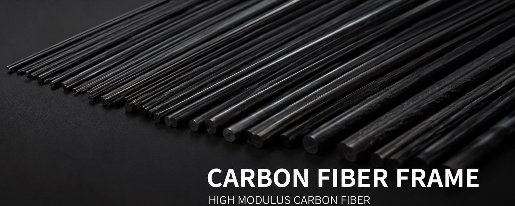 High-modulus carbon-fiber rods used for the butterfly frame