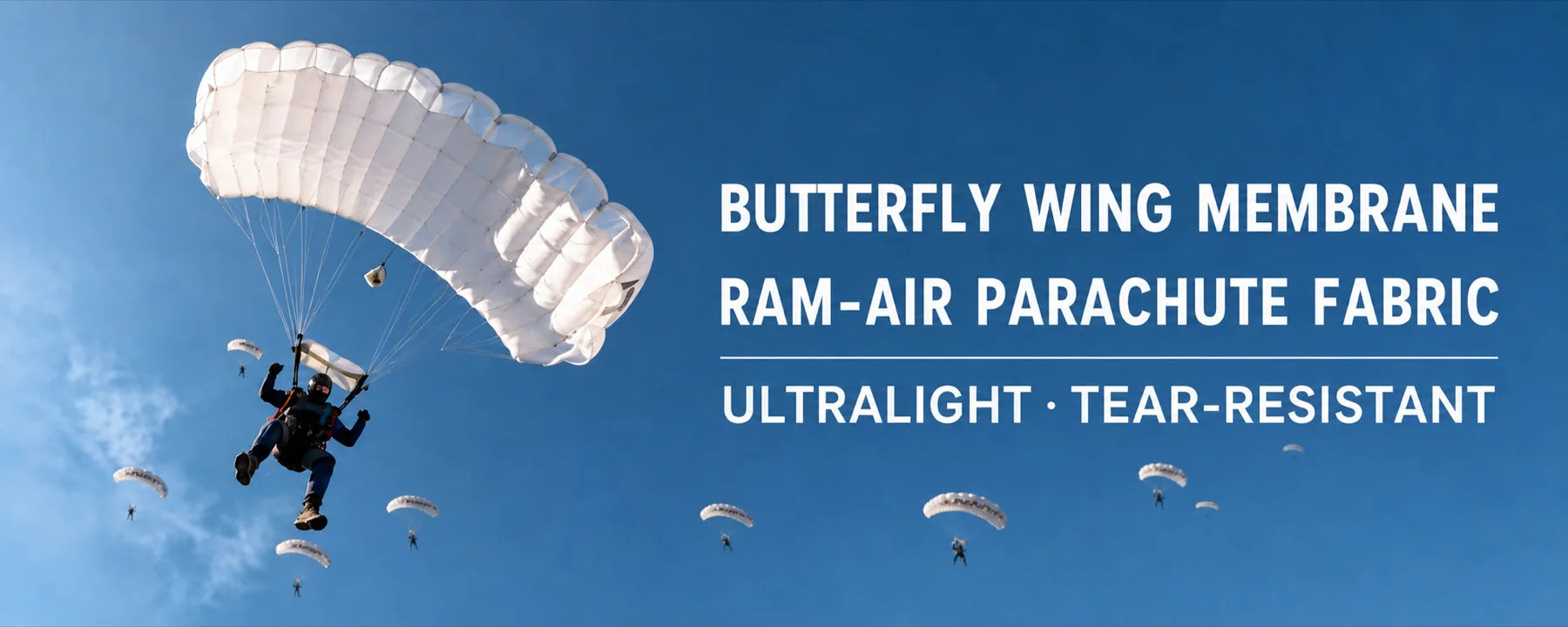 Ram-air parachute fabric reference for the ultralight butterfly wing membrane